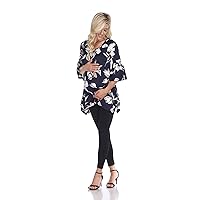 white mark Women's Maternity Roche Bell Sleeves Flowy Printed Tunic Top