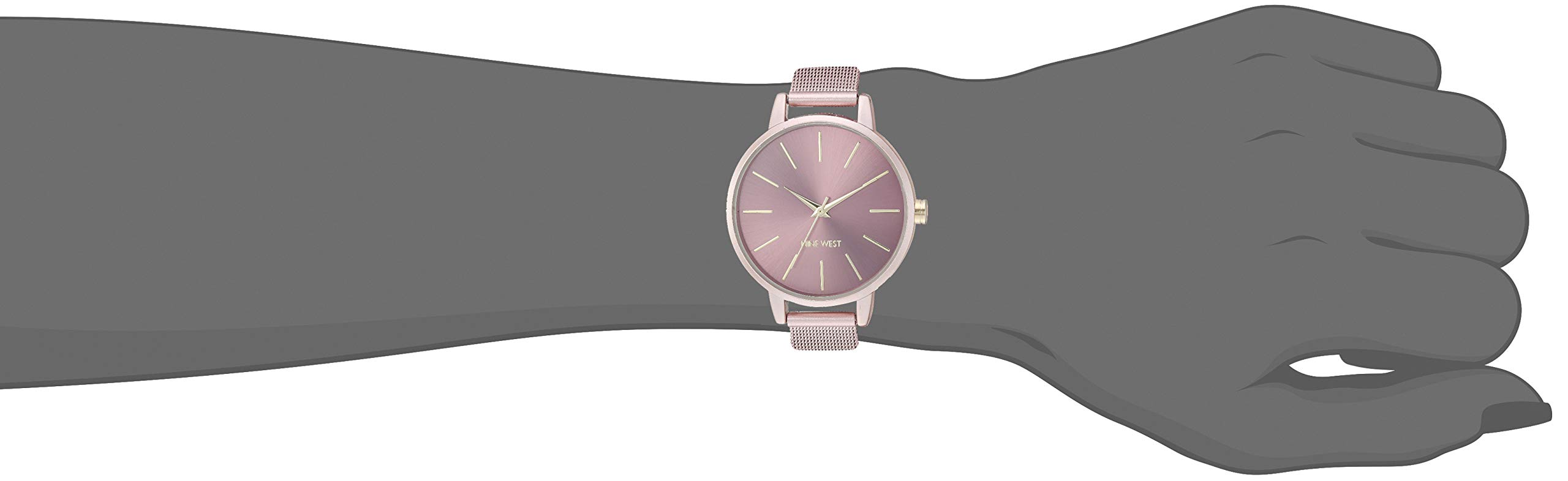 Nine West Women's NW/2280PKPK Pink Mesh Bracelet Watch