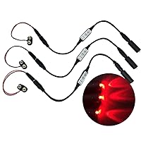 3 pack red LED micro effect light kit with flash blink strobe flicker dimmer control 9 volt battery operated for props scenery – narrow spotlight beam