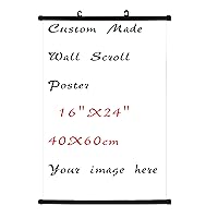 Mxdfafa Customized Wall Scroll Poster Frame with your Photos,Custom Poster Prints Wall Art for Bedroom,Ready to Hang16x24 inch