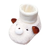 Winter Children Baby Toddler Shoes Boys and Girls Floor Socks Shoes Plush Warm and Comfortable Solid History Month Shoes