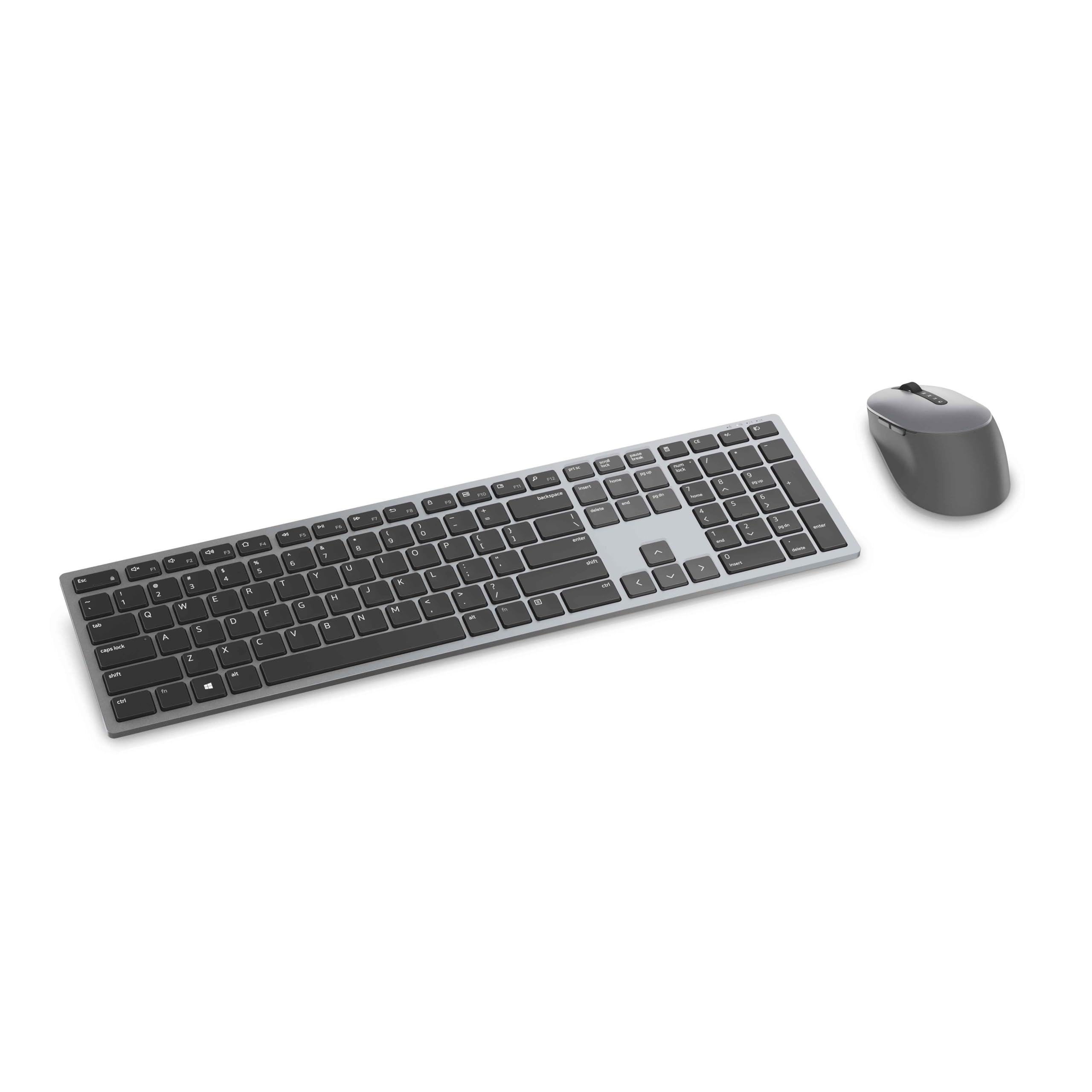 Dell KM7321W Premier Multi-Device Wireless Keyboard and Mouse, UK (QWERTY), 2.4GHz, Bluetooth 5.0, 128-bit AES Encryption, 4000 dpi, Compatible with Windows, Mac, Linux, Chrome and Android, (Grey)