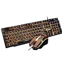 Mechanical Gaming Keyboard, Compact 81 Keys Replaceable Blue Switches with Rainbow Backlit,