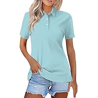 Button Down Shirts for Women Womens Short Sleeve Tops Fashion Ladies Summer Lapel Blouses Clothes Business Casual Outfits