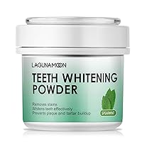 Teeth Whitening Powder, 50g Bright Pearl Spearmint Flavor - Natural Teeth Whitening, Teeth Polish & Teeth Stain Remover - Alternative to Toothpaste, Tooth Powder for Sensitive Teeth & Freshens Breath