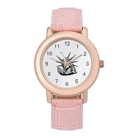 Statue of Liberty Fashion Leather Strap Women's Watches Easy Read Quartz Wrist Watch Gift for Ladies