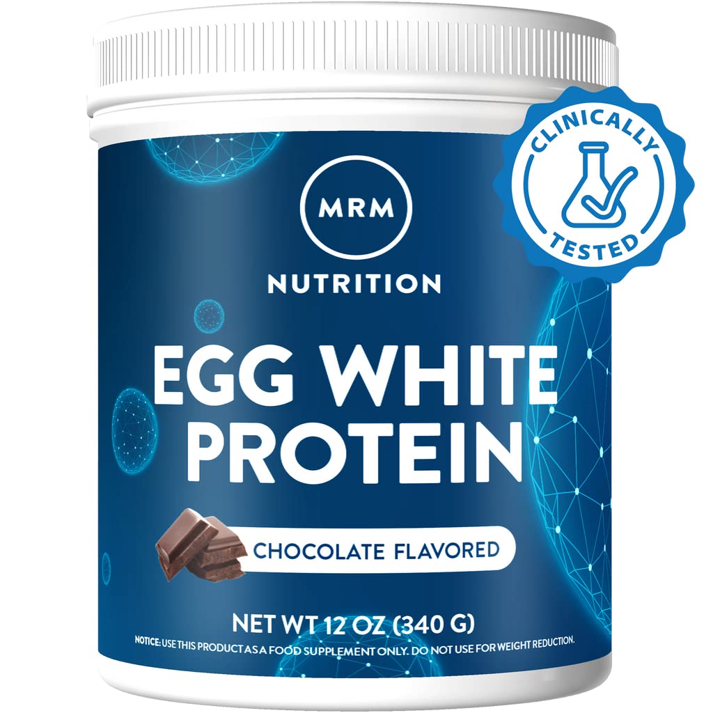 MRM Nutrition Egg White Protein | Chocolate Flavored | 23g Fat-Free Protein | with Digestive enzymes | Highest Biological Value | Clinically Tested | 10 Servings