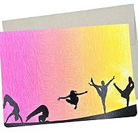 Congratulations Card for Dance Competition (7X5 Inches and Blank Inside for All Occasions) for dance recital, gymnastics show, and to say Proud of You to a dance team or coach - 282