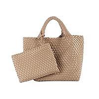 Woven Bags for Women Soft Vegan Leather Tote Hobo Shoulder Crossbody Bag Handwoven Purse Wrist Handbag Large Capacity