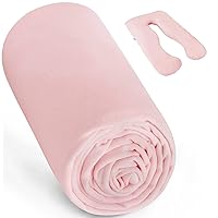 Pregnancy Full Body Pillow Cover U-Shaped(Pillow not Included, Cover only), 100% Jersey Knit Organic Cotton Pillowcase Replacement Cover for Maternity Pillow, Ultra Soft, Pink