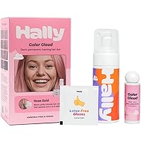 HALLY Color Cloud - Foaming Semi-Permanent Hair Dye Kit, Mess-Free Color Application, Gentle Formula Keeps Hair Nourished for Vibrant Long-Lasting Results up to 4-6 Weeks or 25 Washes - Rose Gold