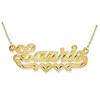 RYLOS Necklaces For Women Gold Necklaces for Women & Men Yellow Gold Plated Silver or Sterling Silver Personalized Satin Finish Diamond Cut Nameplate Necklace Special Order, Made to Order Necklace
