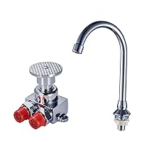 Water Bibcock Faucets,Vertical Pedal Type Faucet Factory Foot Restaurant Kitchen Basin Laboratory Water-Tap/Foot Valve+Faucet