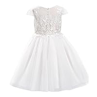 PLUVIOPHILY Ivory Lace Flower Girl Dresses Party Dress