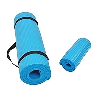 Signature Fitness All Purpose 1/2-Inch Extra Thick High Density Anti-Tear Exercise Yoga Mat and Knee Pad with Carrying Strap and Optional Yoga Blocks, Multiple