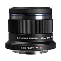 OM SYSTEM OLYMPUS M.Zuiko Digital 45mm F1.8 Black For Micro Four Thirds System Camera, Compact Design, Beautiful Bokeh, Bright
