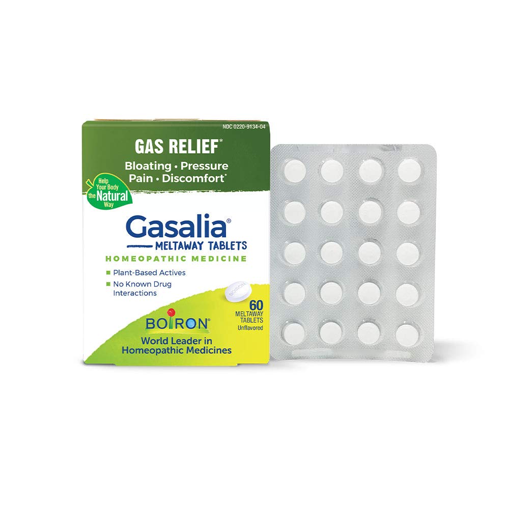 Boiron Gasalia Tablets for Relief from Gas Pressure, Abdominal Pain, Bloating, and Discomfort - 60 Count