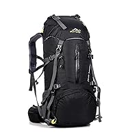 50L Large Camping Hiking Backpack, Light Hiking Large Capacity Outdoor Sports Hiking Bag Waterproof (black)