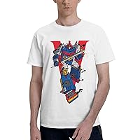 Anime T Shirts Voltes V Boy's Summer Cotton Tee Crew Neck Short Sleeve Clothes White