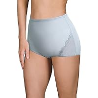 Shadowline Women's Nylon Full Brief Panty with Lace 3-Pack