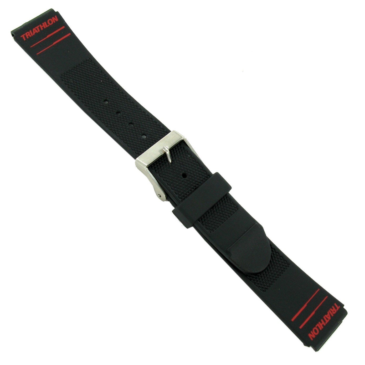 19mm Black Textured Rubber Fits Timex Triathlon Mens Sports Watch Band TX362931