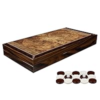LaModaHome Turkish Ancient World Backgammon Set, Wooden, Board Game for Family Game Nights, Modern Elite Vinyl Unscratchable Tavla for Adults, Magnetic Closing Meachanism Picture 19.7