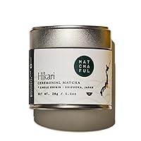 Matchaful Hikari Single Origin Ceremonial Matcha; Matcha Green Tea Powder from the Hills of Shizuoka, Japan. Smooth and Creamy with Notes of Walnut, Lemon, Butter; Great Mother's Day Gift 30g Tin