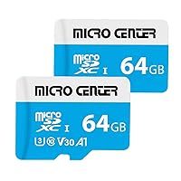 Micro Center 64GB microSDXC Card 2 Pack, Nintendo-Switch Compatible Micro SD Card, UHS-I C10 U3 V30 4K UHD Video A1 R/W Speed up to 95/30 MB/s Flash Memory Card with Adapter (64GB x 2)