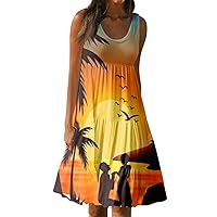 Casual Dresses for Women Sleeveless Plus Size Dress Solid Color Summer Dresses 2024 Trendy Flowy Cocktail Dresses