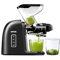 SiFENE Cold Press Juicer Machine, Wide Dual Feed Chute Slow Masticating Juicer, Anti-Clog Function, Easy Clean Juice Extractor for Whole Large Fruits & Vegetables (Black)