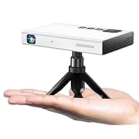 Mini Projector with WiFi and Bluetooth, GooDee Portable Video DLP Projector with Tripod&Bag, Pico 1080P Outdoor Movie Projector, Pocket Rechargeable Battery Short Throw for iPhone/Android/Cookie/Paint