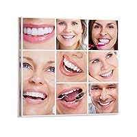 Dental Poster Hospital Teeth Whitening Dental Poster Canvas Painting Wall Art Poster for Bedroom Living Room Decor 10x10inch(25x25cm) Frame-Style