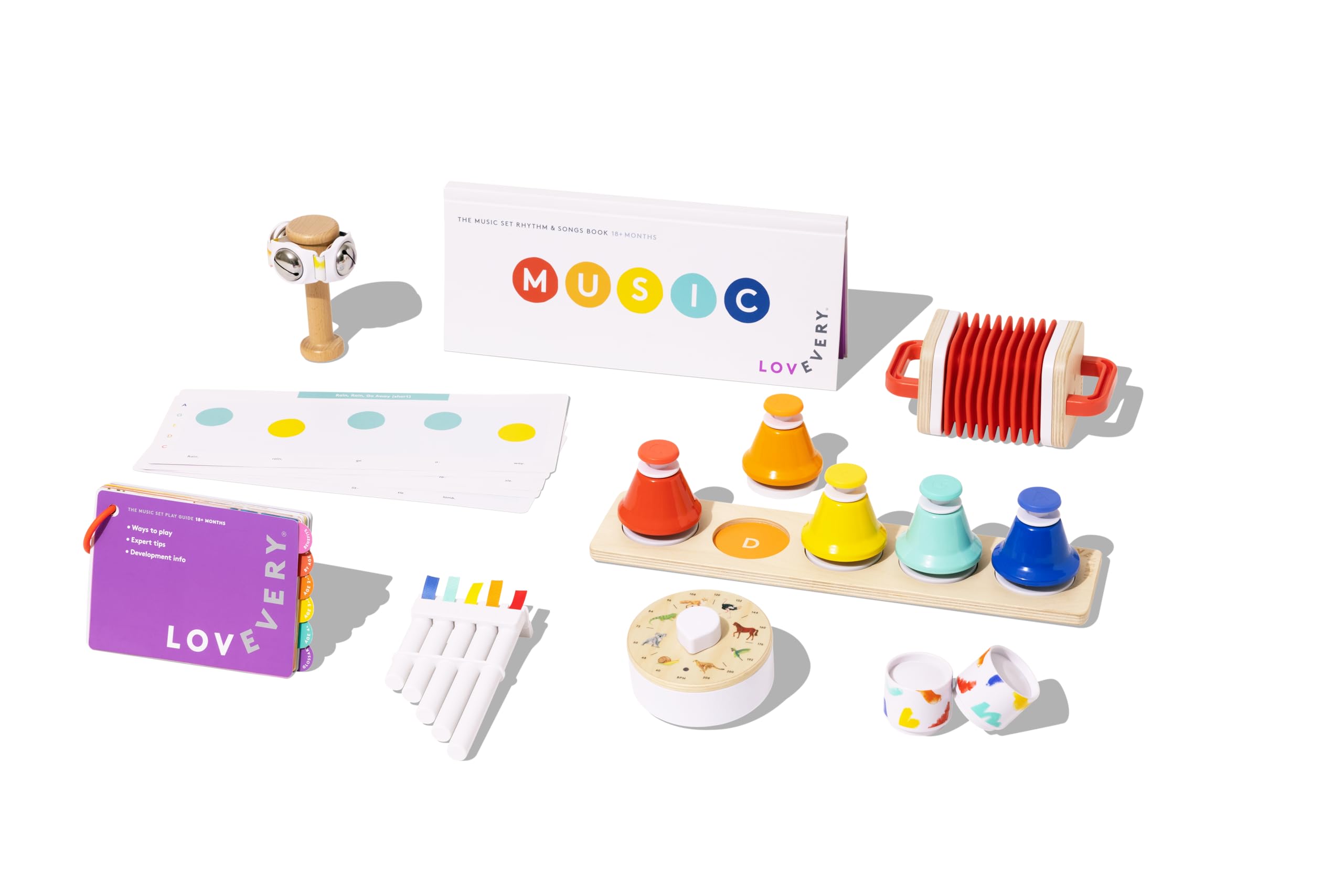 LOVEVERY | The Music Set | 6 Instruments and Rhythm & Songs Book, Toddler and Kids Music Toys, Ages 18 Months to 4+ Years