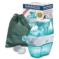 Navage Travel Bundle Nasal Irrigation System - Saline Nasal Rinse Kit with 1 Nose Cleaner, 20 Salt Pods and Hunter Green Travel Bag