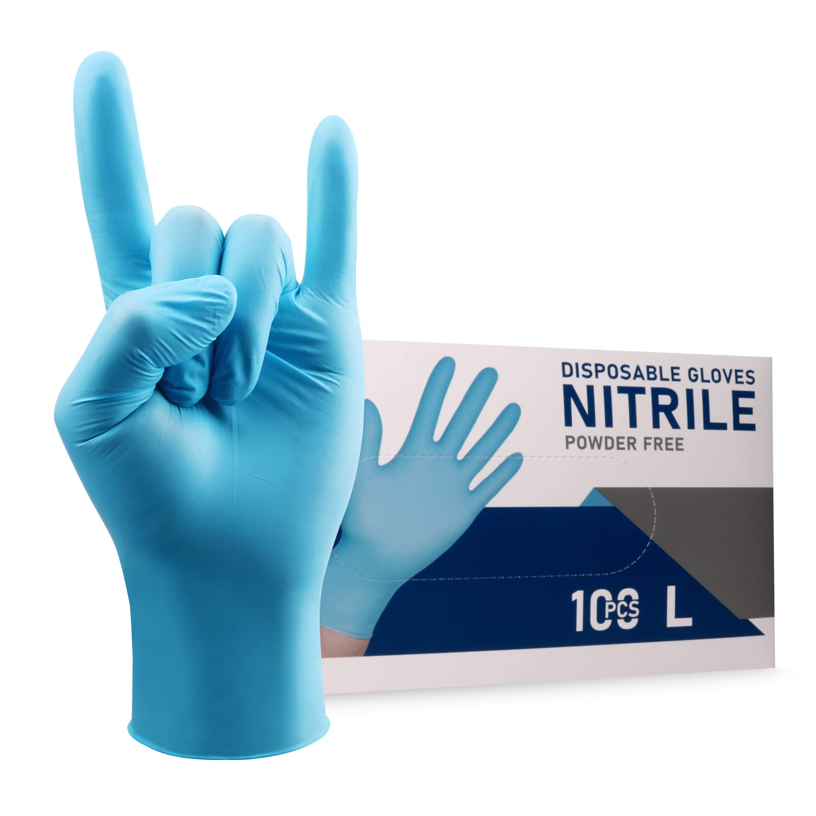 Wostar Nitrile Disposable Gloves Powder & Latex Free 4mil Touch Screen Disposable Non-Sterile Nitrile Exam Gloves