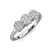 AGS Certified Diamond (SI2-I1, G-H) 1.00 ctw Floral Anniversary Ring in 14K White Gold