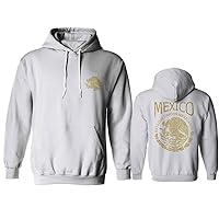 VICES AND VIRTUES Gold Vintage Hecho En Mexico Mexican Flag Coat of Arms Escudo Mexicano Retro Hoodie