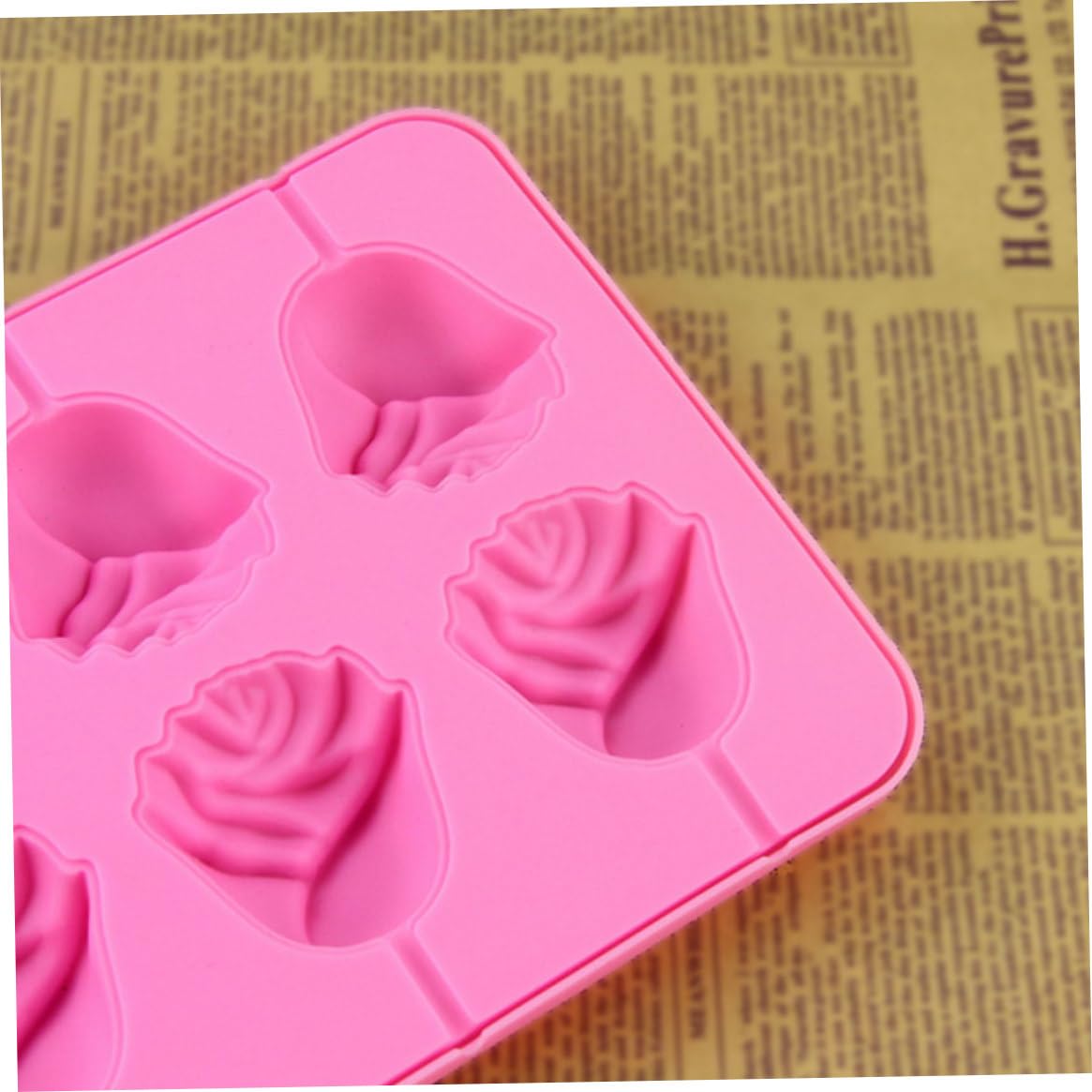 Novelty Rose Shape Lollipop Mold Multi Usage 6 Flowers Shape Cake Stick Silicone Tray for Holidays Cupcake Baking Cake Molds