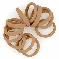 Seamless Hair Ties - Medium Blonde - Extra Gentle Soft and Stretchy Nylon Fabric Ponytail Holders - 12 Count