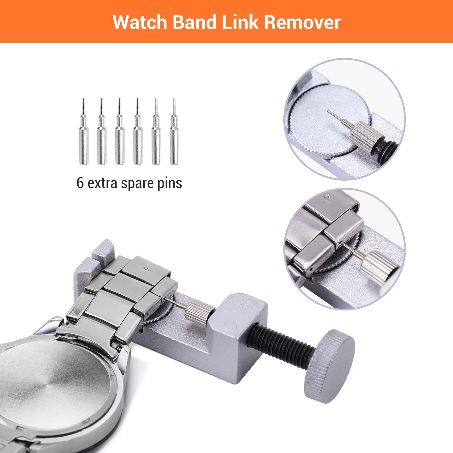 Watch Link Removal Tool Kit, Ohuhu Upgraded 166PCS in 1 Watch Repair Kit Watch Band Tool kit Watch Pin Removal Tool Spring Bar Tool Watch Link Remover Strap Tool with 126PCS Link Pins Perfect Gifts