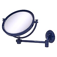 Allied Brass WM-6T/3X-MBL 8 Inch Wall Mounted Extending Make-Up Mirror 3X Magnification with Twist Accent, Mediterranean Blue