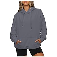 XHRBSI Winter Tops For Women 2023 Trendy Women's Button Solid Color Pullover Tops Casual Long Sleeve Sweatshirts