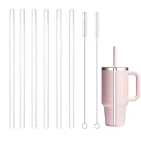 Straws Replacement for Hydro Flask 6Pcs Replacement Straws Compatible for Hydro Flask Around Travel Tumbler 32oz 40oz with 2 Brushes for Hydro Flask Wide Mouth Bottles