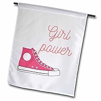 3dRose Cute Image of a Shoes with Text of Girl Power - Flags (fl-381905-1)