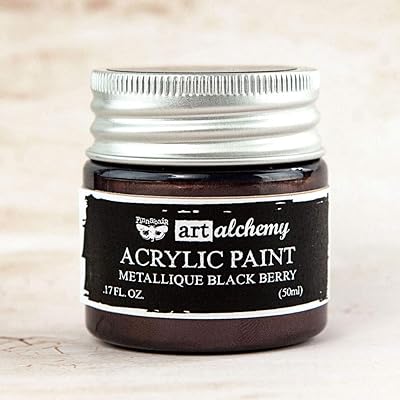 Finnabair Art Alchemy Acrylic Paint 1.7 Fluid Ounces Metallique Black Berry