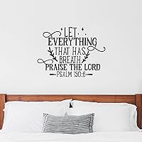 Christian Saying Let Everything That Has Breath Praise The Lord Psalm 150:6 Arch Wall Decal Vinyl Wall Decals Sayings Art Lettering Wall Stickers Inspirational Quotes Positive Saying 22 Inch