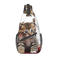 Sling Bag for Women Men Funny Kitten Cats Cross Chest Bag Diagonally Casual Fashion Travel Hiking Daypack
