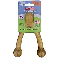 Wishbone BarkBone - Nylon Chew Toy for Aggressive Chewers - Peanut Butter Flavor - 5.38