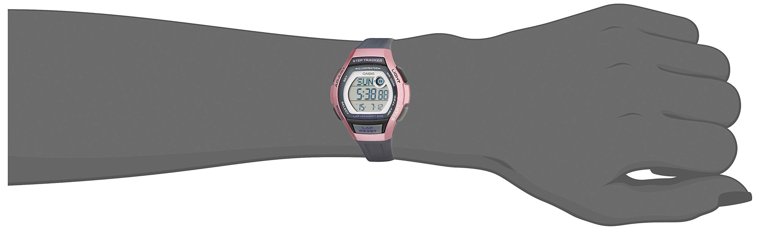 Casio Women's LWS- 2000H- 4AVCF Runner Digital Display Quartz Black Watch Color: Grey/Pink