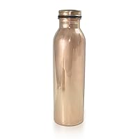 Devyom India Craft ® 600 ml / 20.28 oz - Traveller's 100% Pure Copper Water Bottle for Ayurvedic Health Benefits | Joint Free, Leak Proof - Stylish Water Thermos Bottle